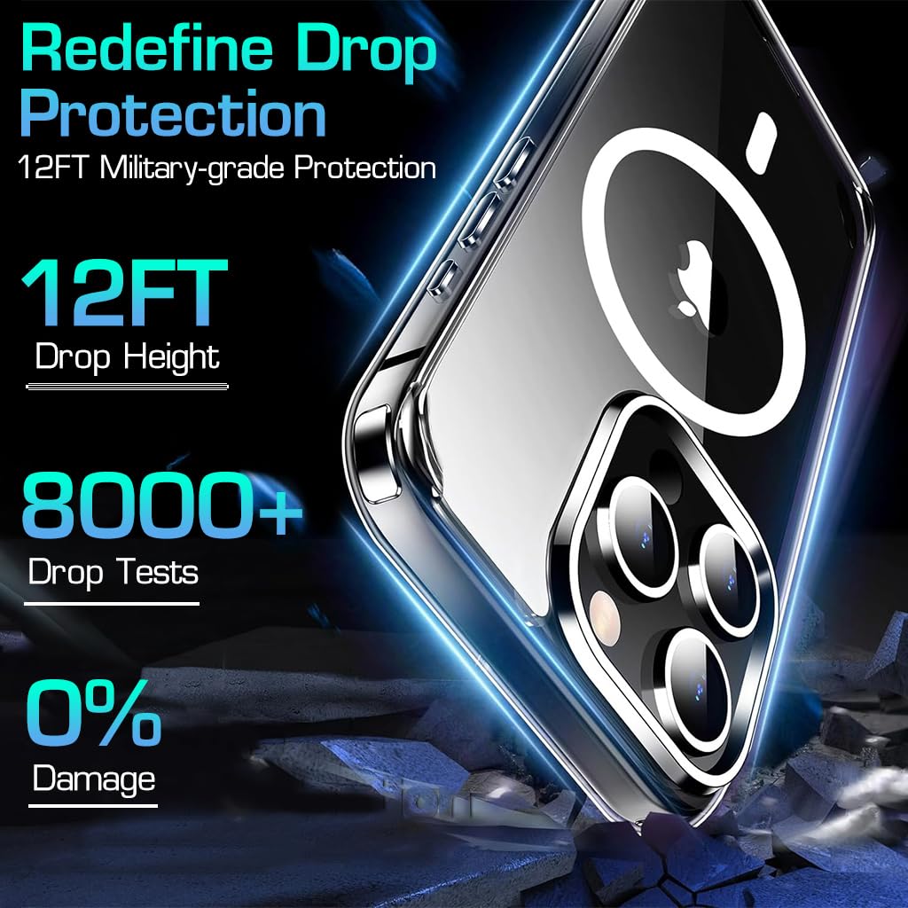 ZORBES Phone Case for iPhone 15 Pro Max Anti-Scratch Transparent Phone Cover, Camera Protector & Screen Protector for iPhone 15 Pro, Support Magsafe, Phone Case for iPhone 15 Pro Max 6.7 ZORBES Phone Case for iPhone 15 Pro Max Anti-Scratch Transparent Phone Cover, Camera Protector & Screen Protector for iPhone 15 Pro, Support Magsafe, Phone Case for iPhone 15 Pro Max 6.7